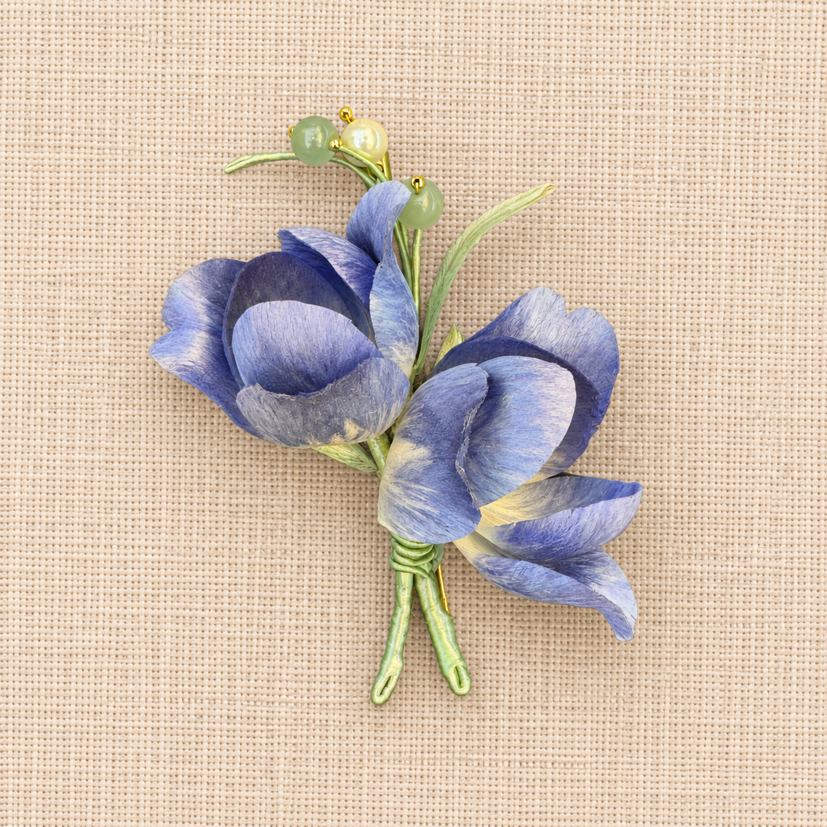 Handmade Chinese Silk Flower Brooch | Yangzhou Ronghua Tulip Brooch