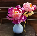 Handmade Yangzhou Ronghua peony floral hair accessory featuring two blooming silk peonies